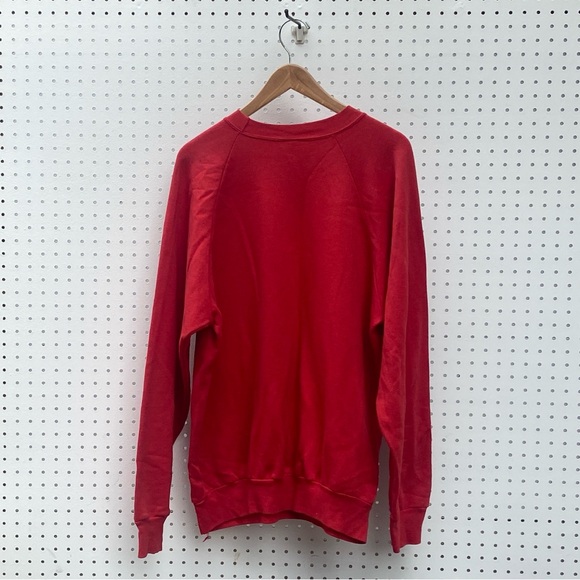 Vintage Hugger oversized red cat and butterfly screen print red sweatshirt - Picture 2 of 3